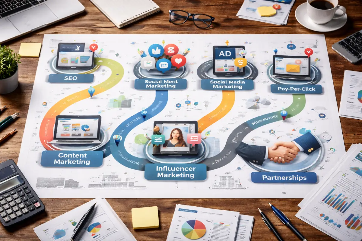 marketing strategy roadmap combining multiple marketing types