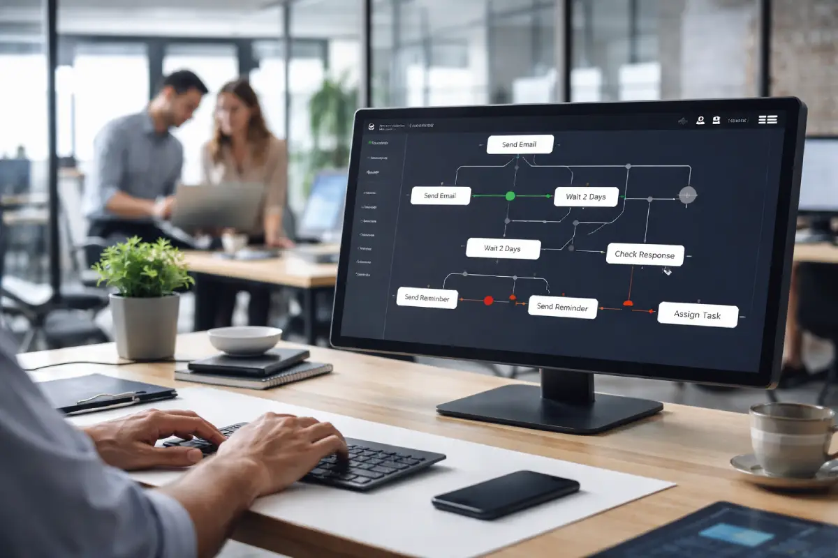 automated follow-ups handled through workflow system
