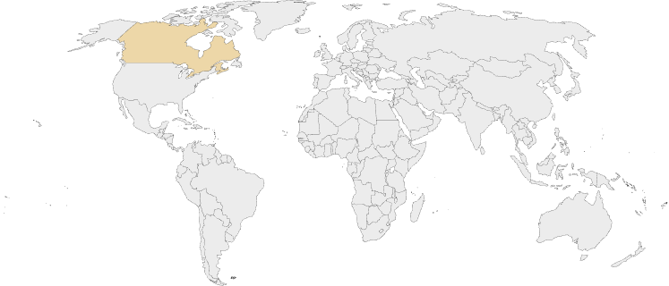 Canada region highlighted map