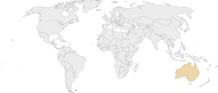 Australia region highlighted map