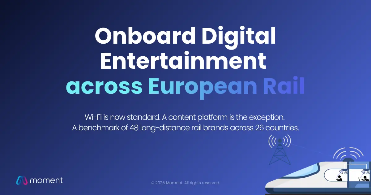European long-distance rail onboard entertainment platform benchmark, Wi-Fi and content comparison across 48 brands