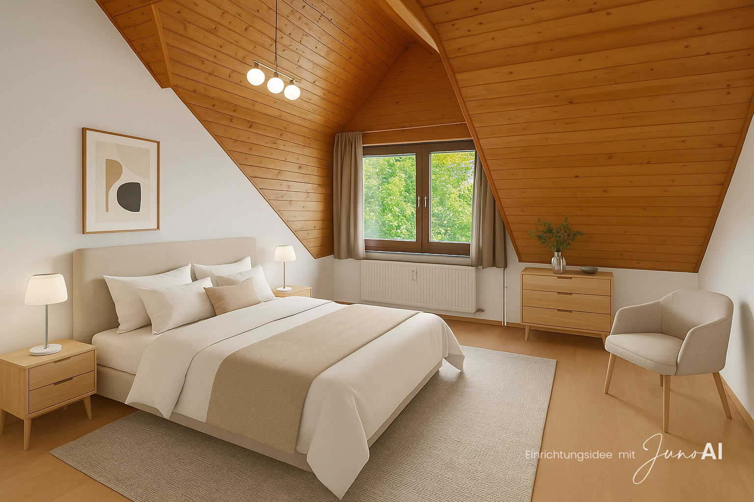 Schlafzimmer AI Staging