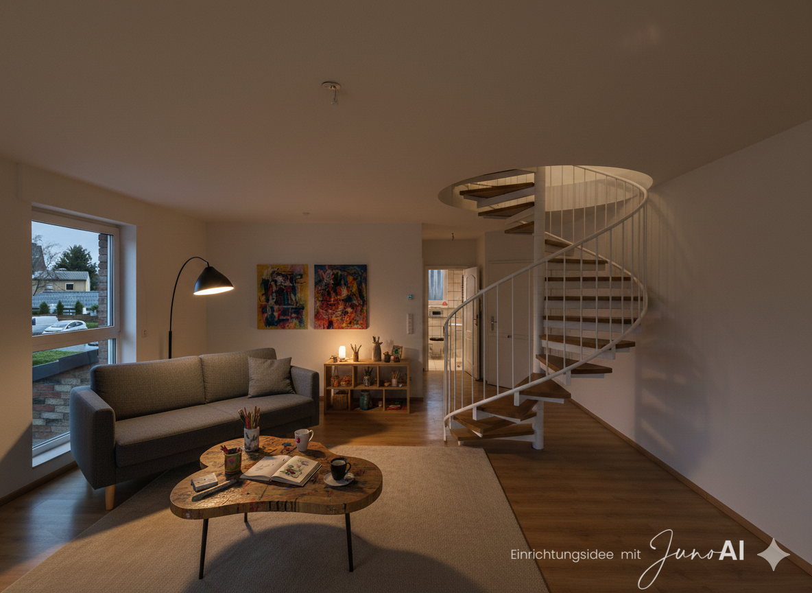 Modernes Wohnen auf zwei Ebenen - helle, freundliche Maisonette-Wohnung mit Balkon und Gartenblick