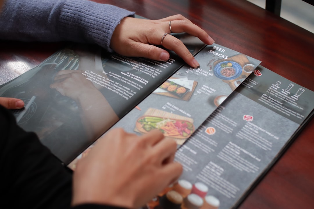 Display of online menu for digital restaurant marketing and SEO