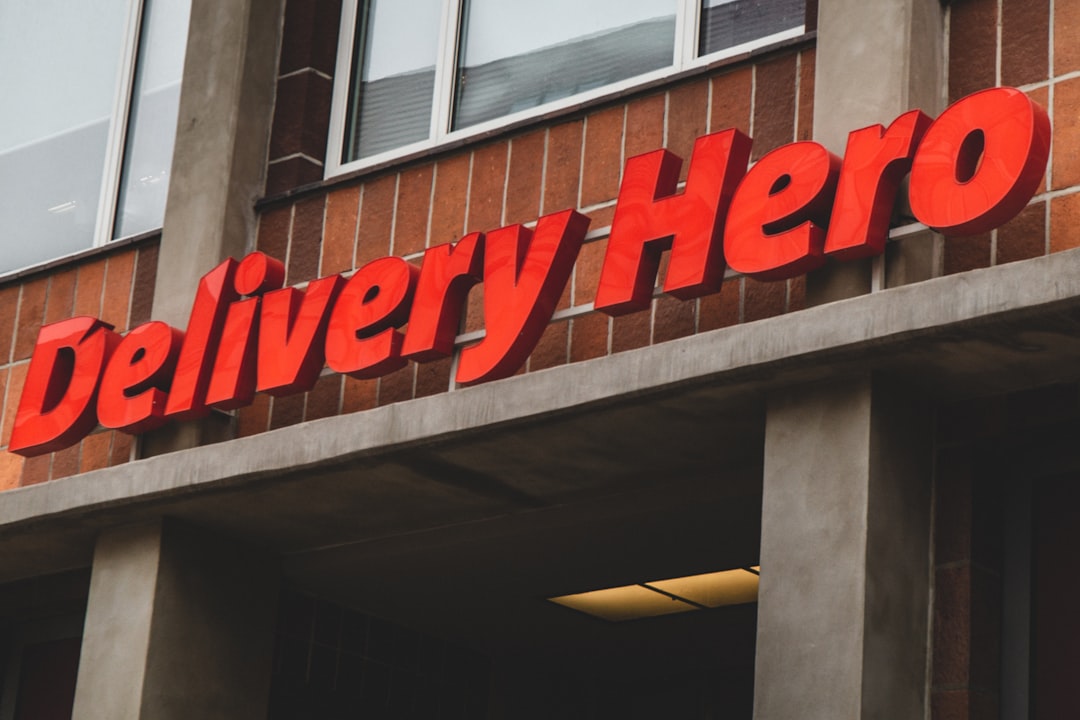Food delivery brand signage at headquarters for restaurant marketing strategies