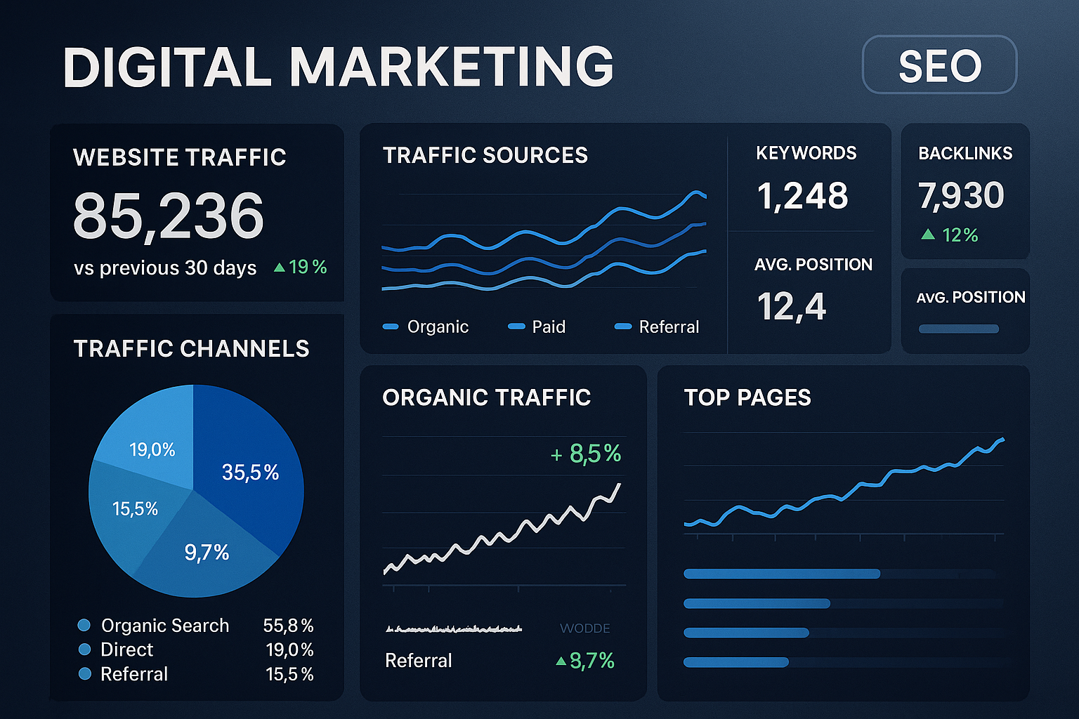 What Is SEO website optimization concept with analytics data