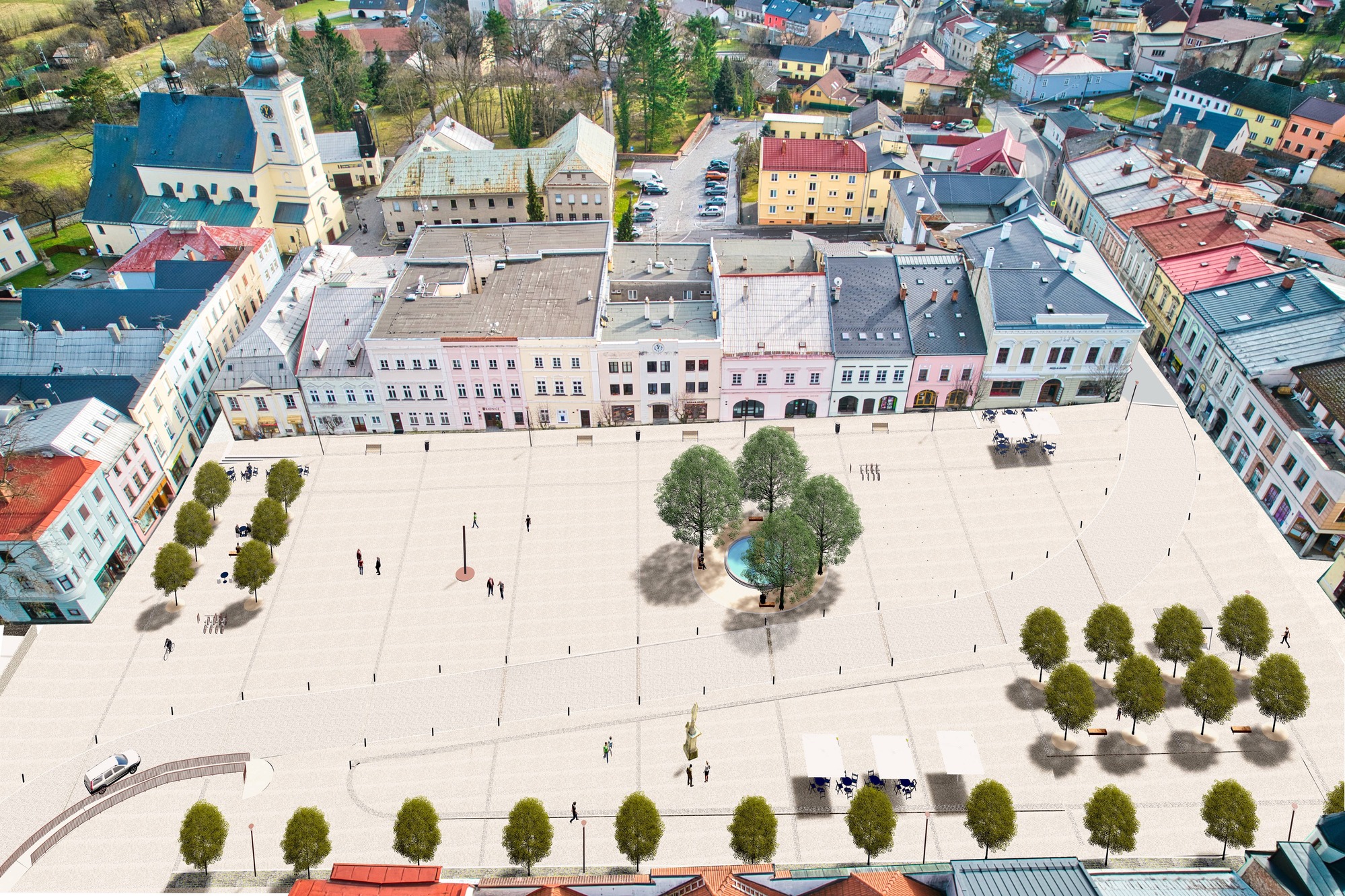 Design of a square in the village of Odry 