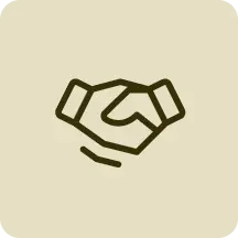 Icon of two hands shaking symbolizing agreement or partnership.