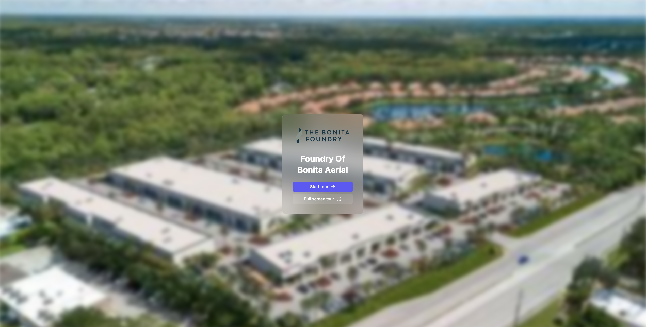 The Bonita Foundry aerial virtual tour image — mixed-use development, Bonita Springs FL