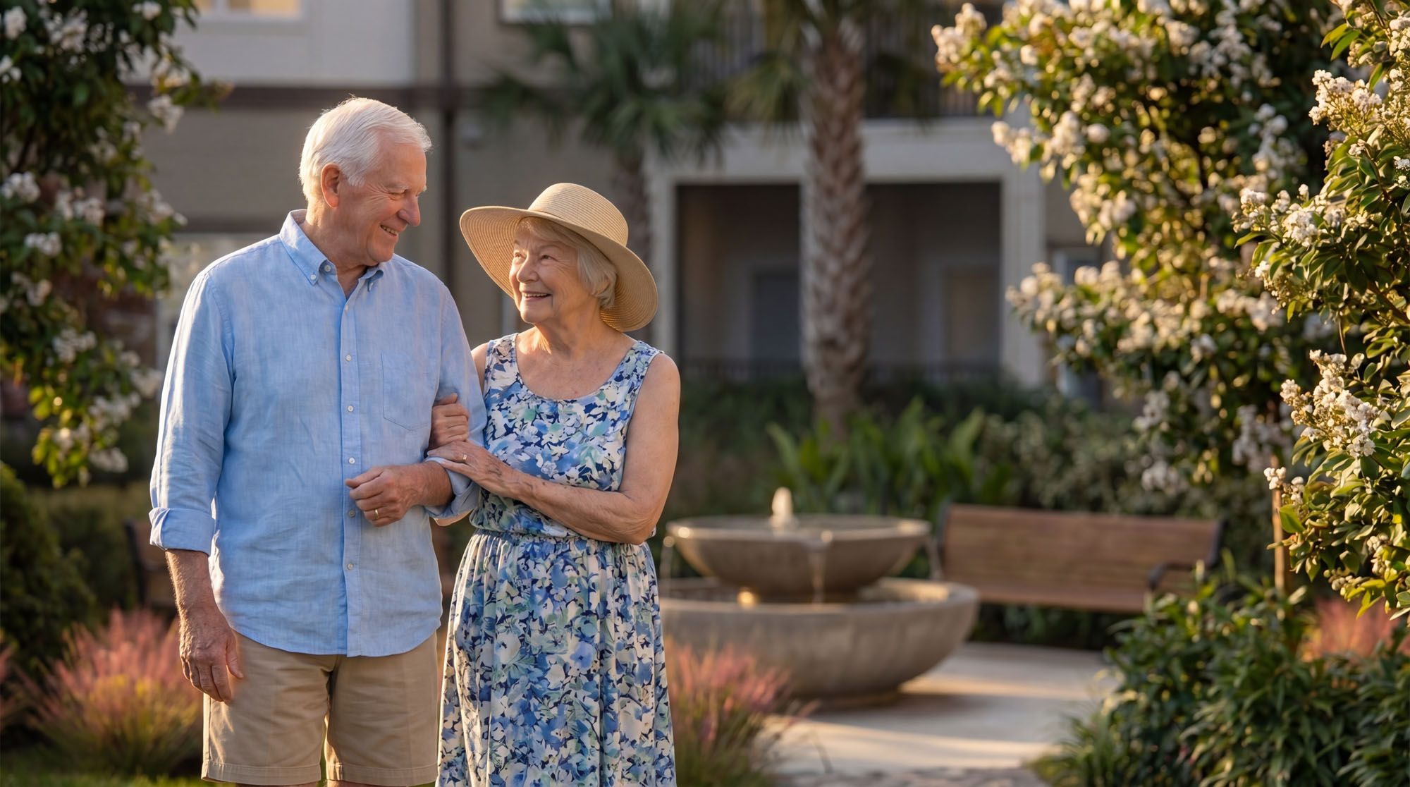 Lifestyle rendering of residents enjoying an outdoor courtyard space at Terracotta Terrace.