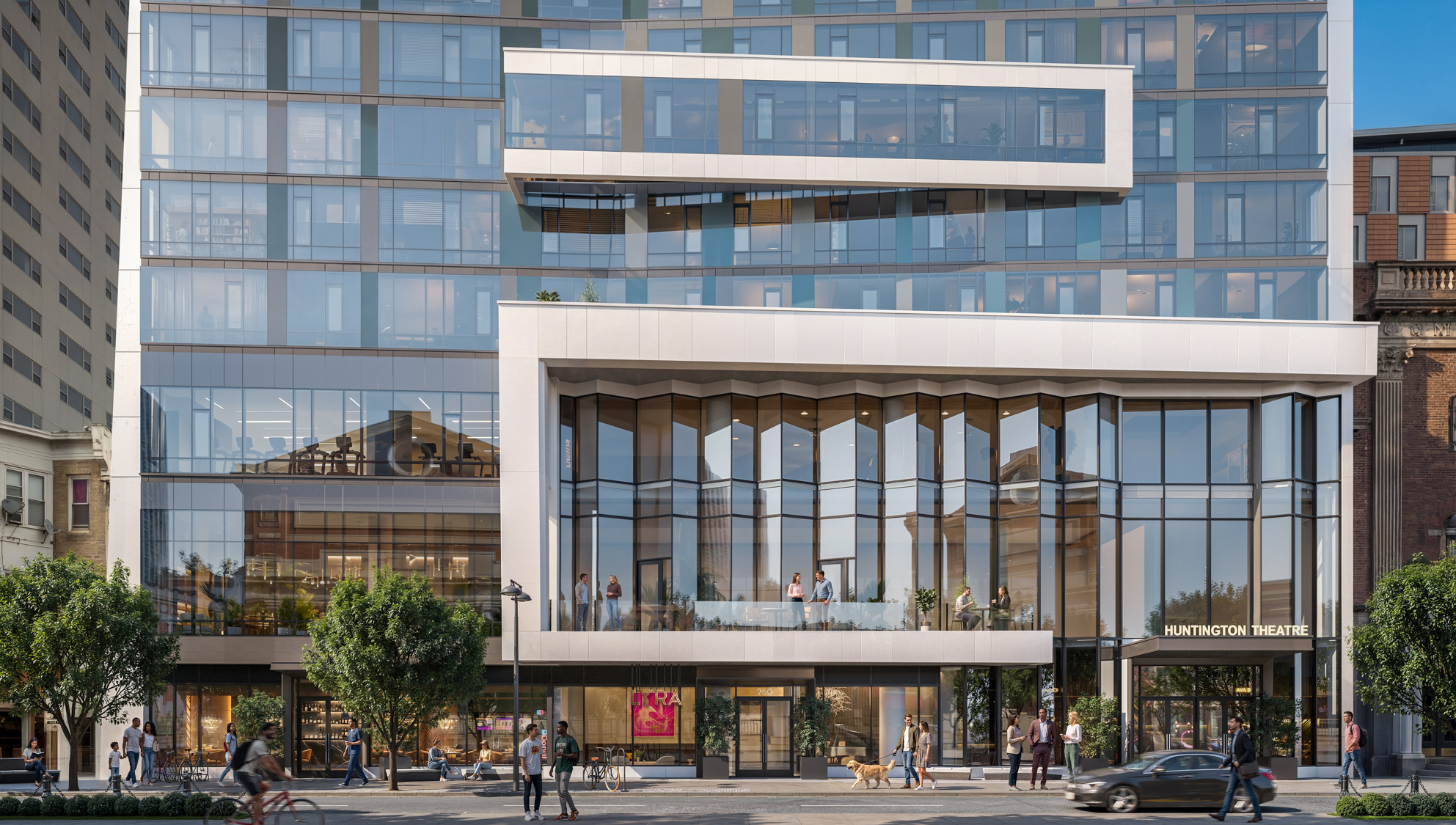 Street-level exterior of Lyra apartment building