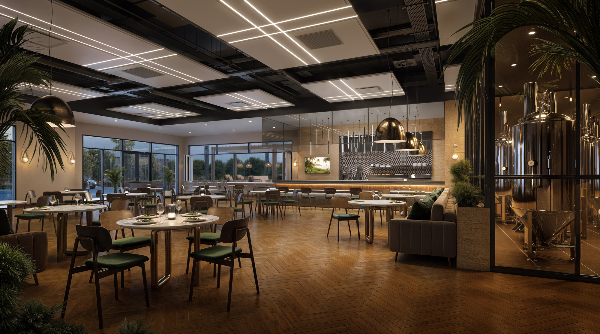 The Foundry of Bonita interior rendering of a restaurant dining area - Bonita Springs, Florida