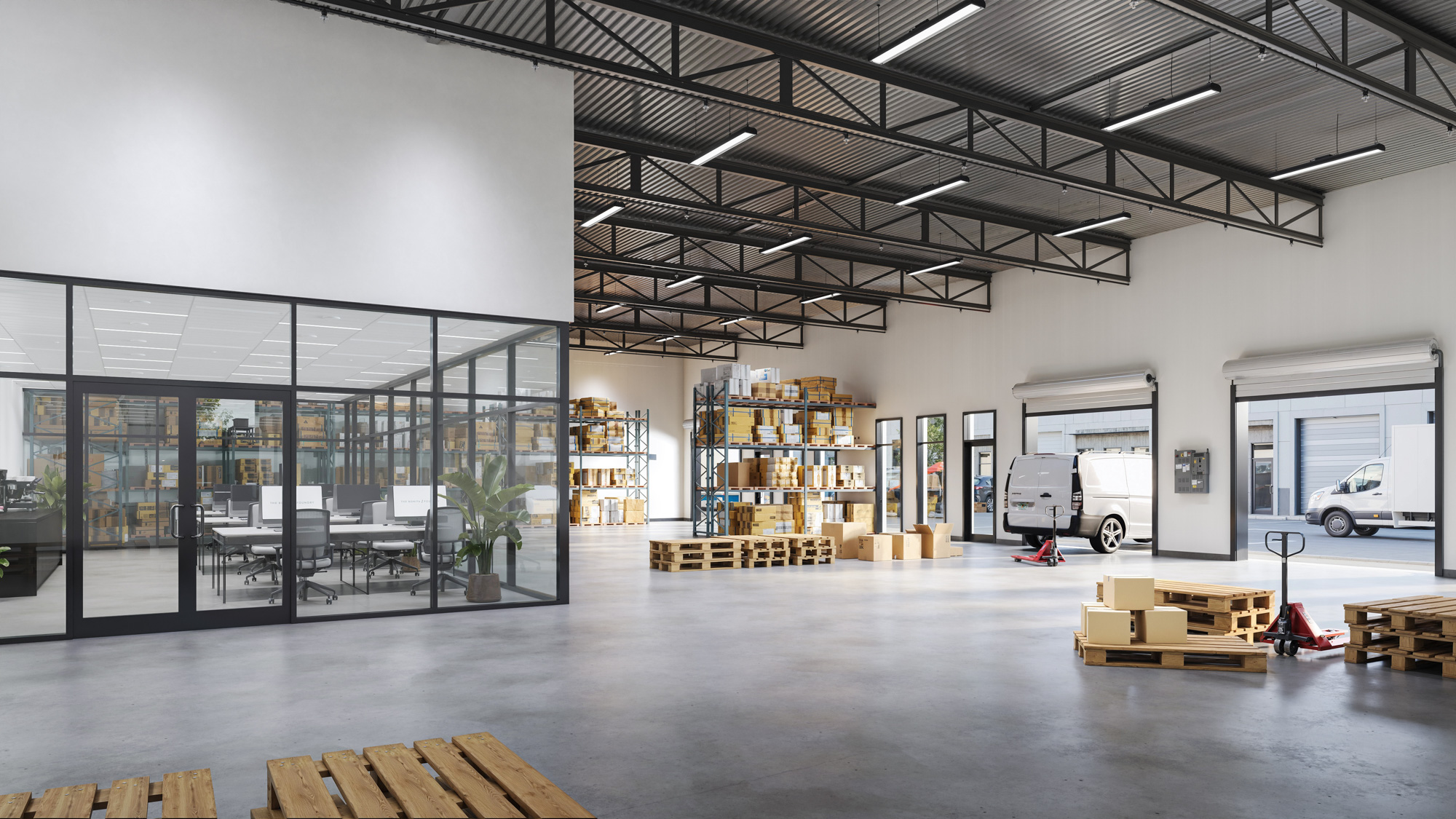 The Foundry of Bonita interior rendering of an open light industrial space - Bonita Springs, Florida