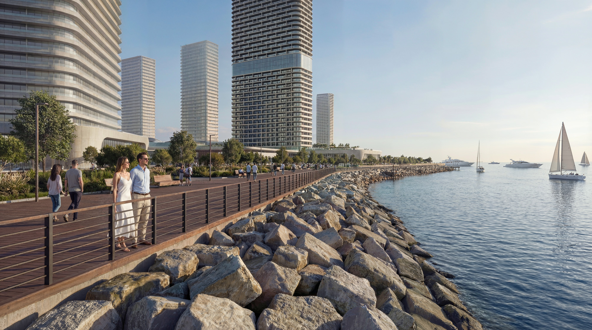 Ambassadori Island tower rendering along the Batumi waterfront - Batumi, Georgia