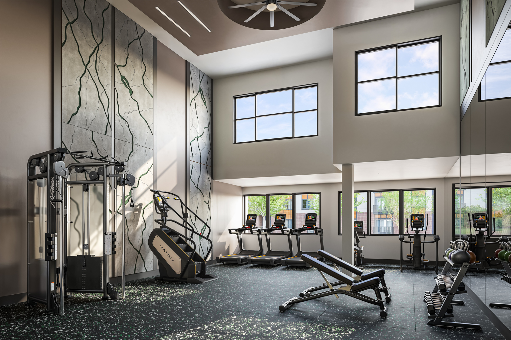 Halden interior rendering of the fitness center - Littleton, Colorado