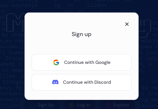 Okno rejestracji Midjourney z opcją logowania przez Google lub Discord