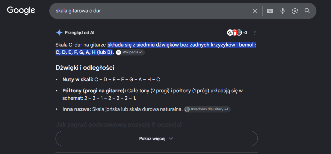 AI overview - przykład