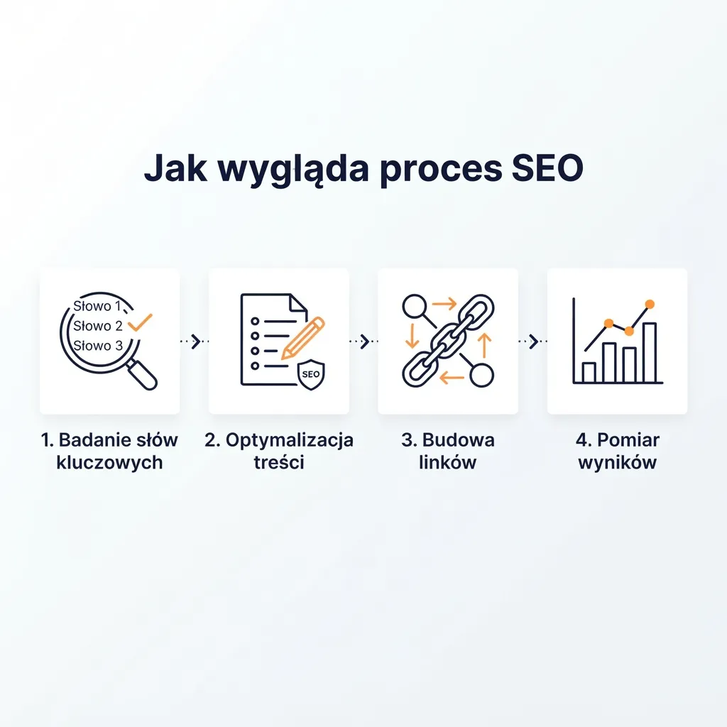 Infografika procesu SEO wygenerowana przez Nano Banana 2 Lite