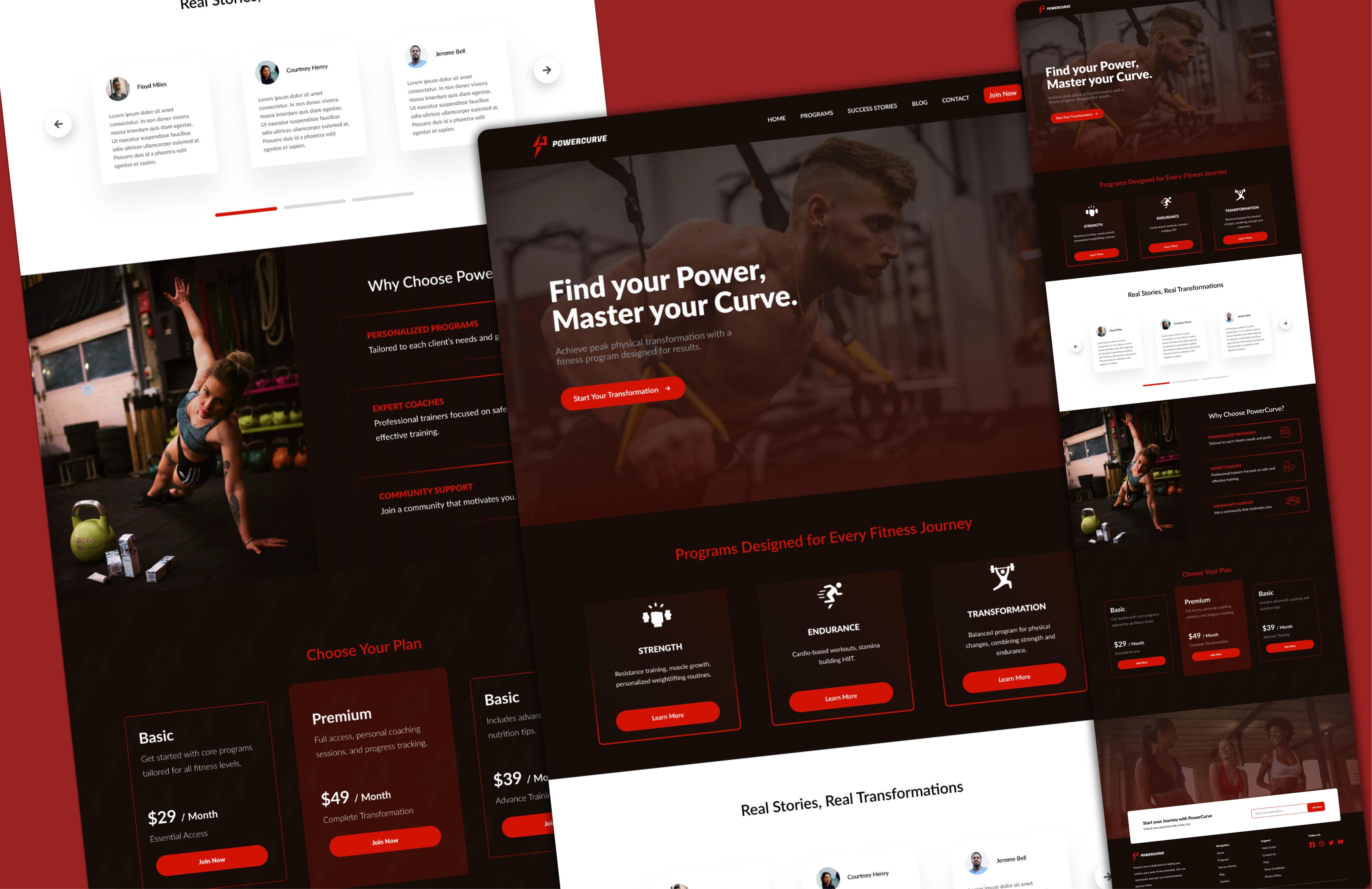 Powercurve Fitness Landing Page