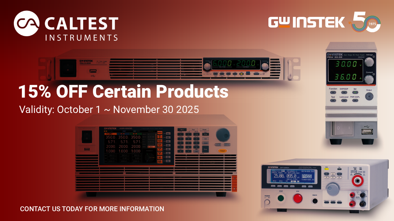 GW Instek 50th Anniversary Sale: 15% Off Power Sources, Safety Testers, and Benchtop Measurement Devices
