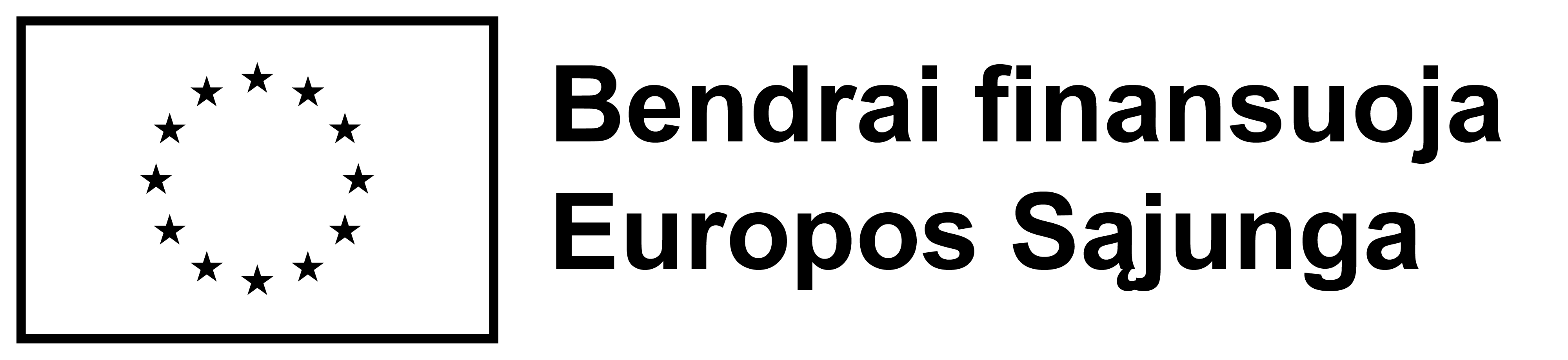 Black outline of the European Union flag with text Co-funded by the European Union.