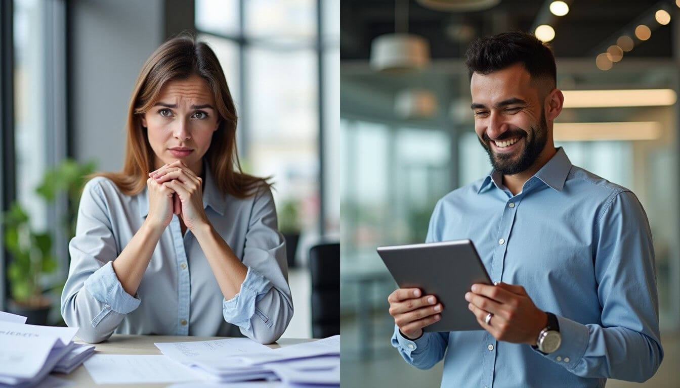 Comparison of manual versus digital invoicing methods.