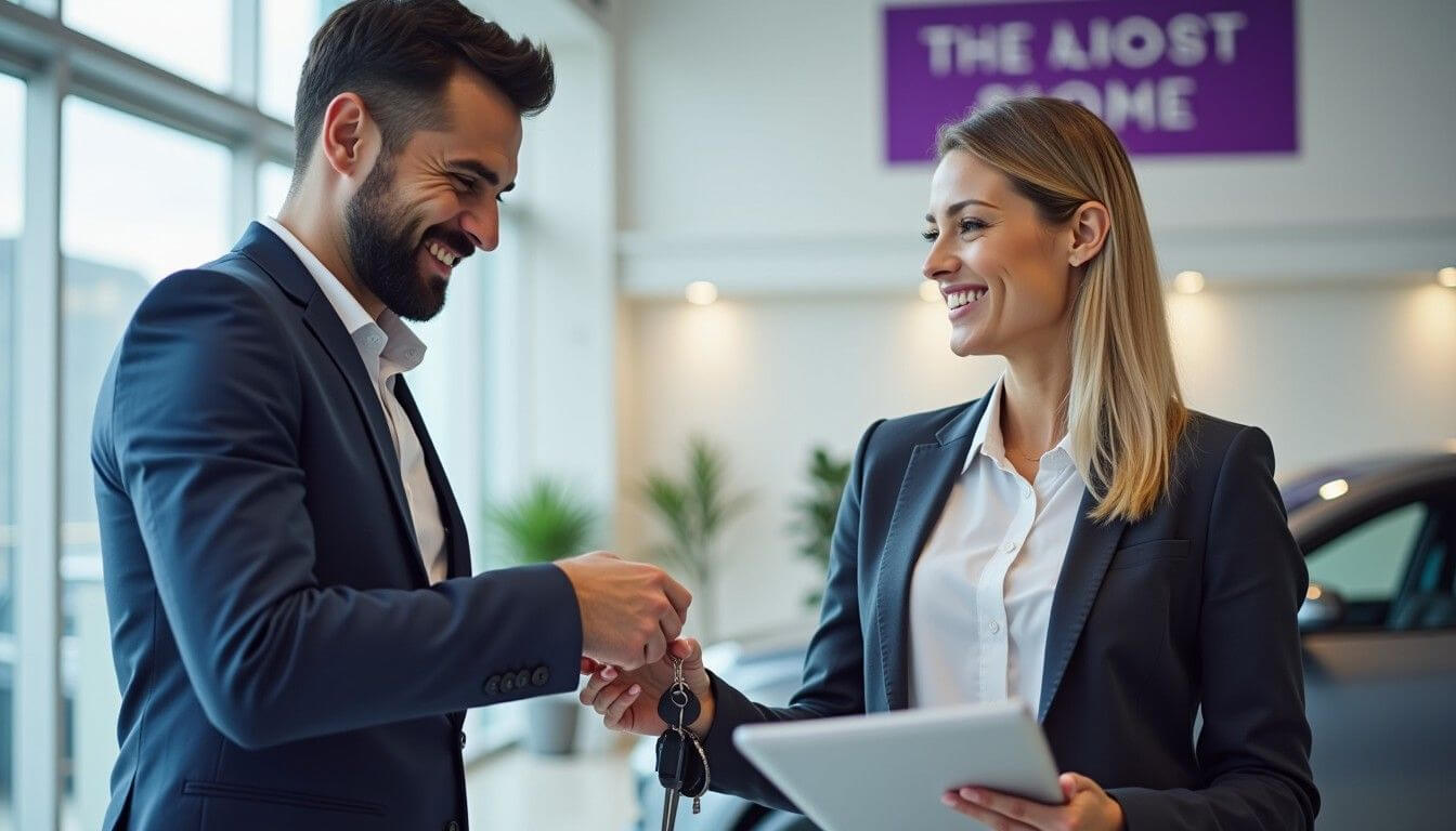 Successful business transaction with bill of sale documentation