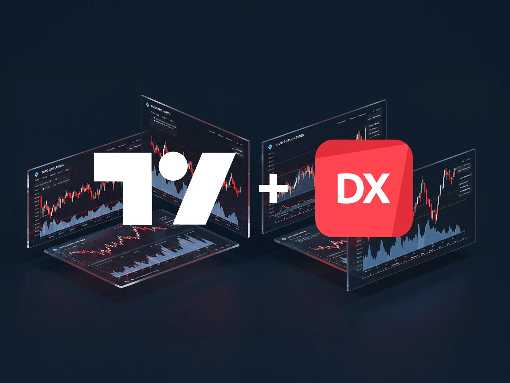 TradingView and Deriv X logos over multiple trading charts, symbolising chart integration and platform setup guidance.