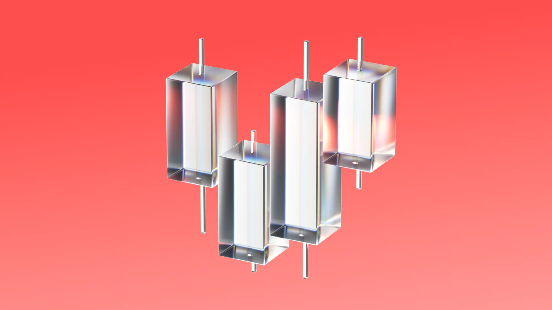 3D candlestick elements representing the financial markets for trading.
