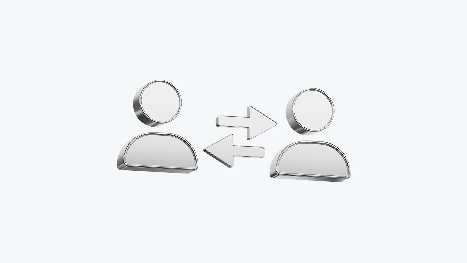 Visual of P2P transfer between two people, highlighting how to use Deriv P2P.