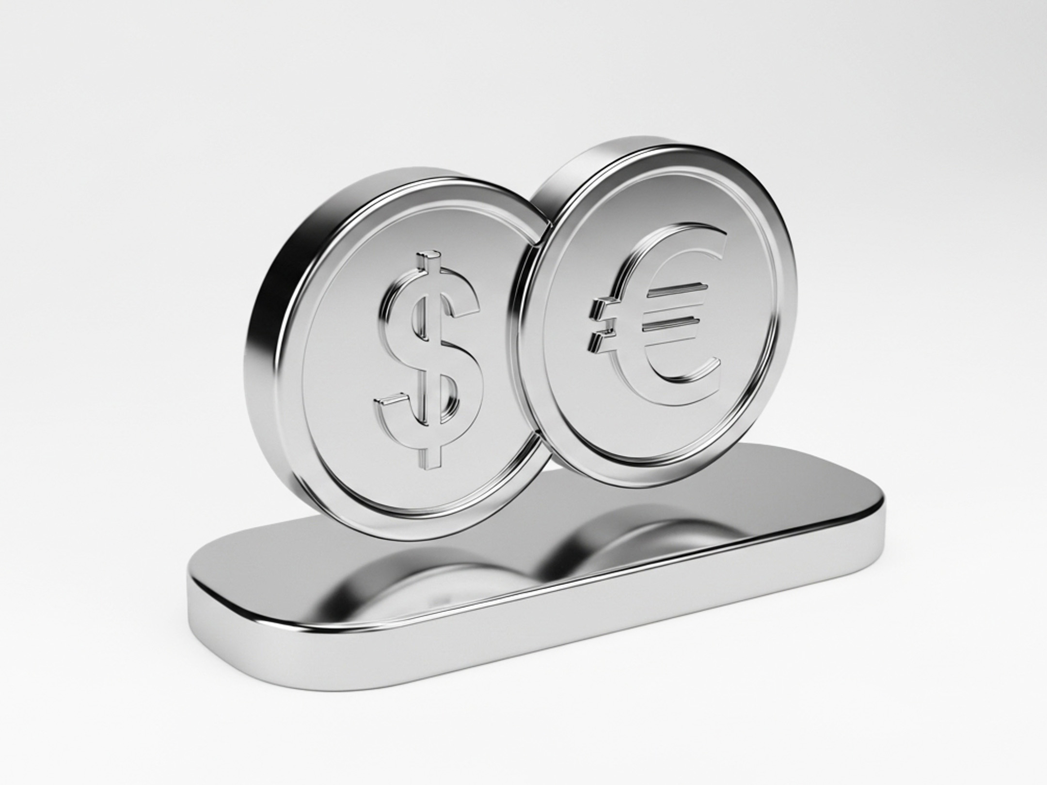 Metallic dollar and euro coins representing currency pairs, illustrating what they are and how to trade them in forex markets.