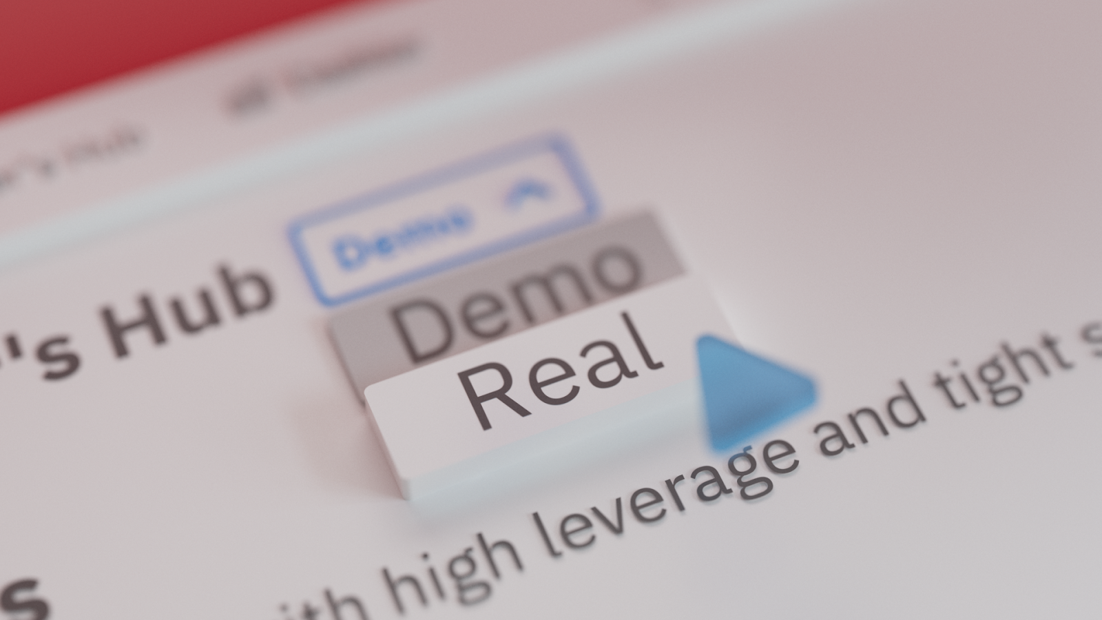 Texto alternativo: Menú desplegable Traders Hub mostrando opciones para elegir entre cuentas demo y reales 