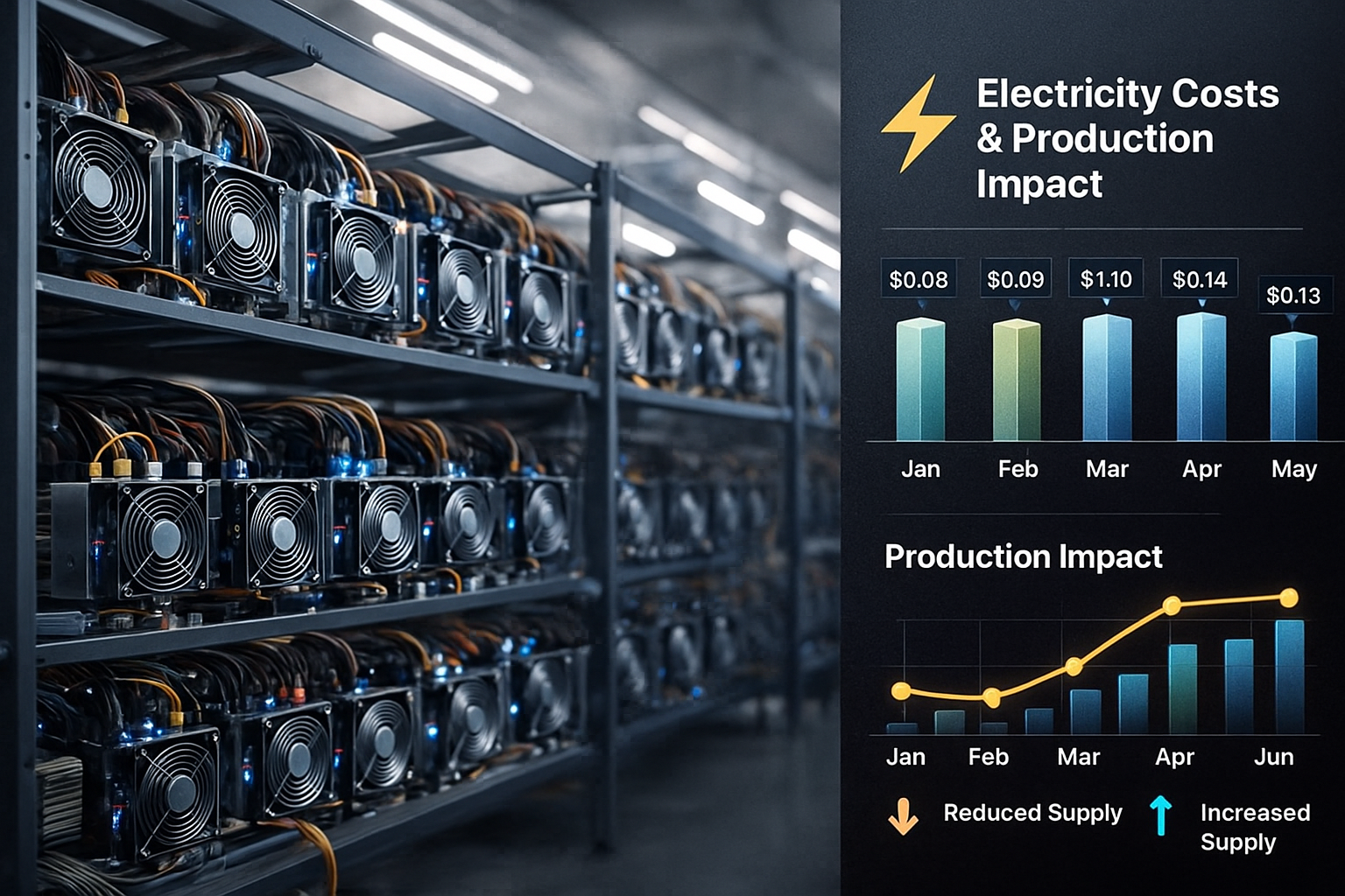 Illustration of mining costs impact on cryptocurrency price movements