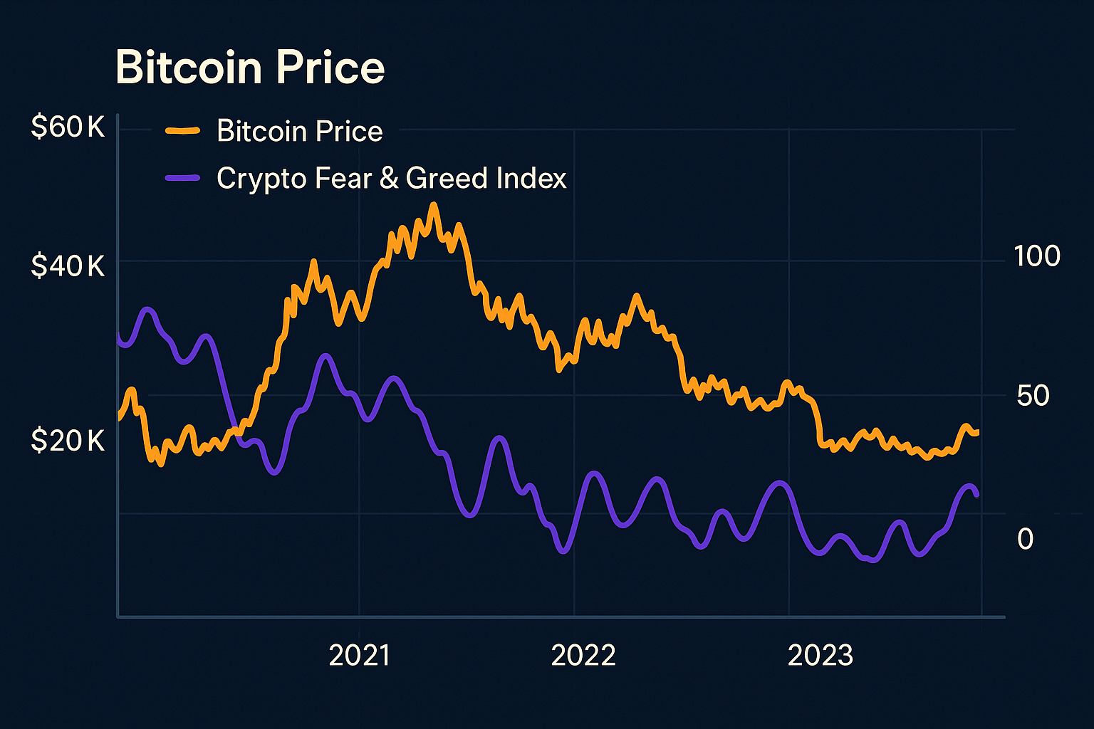 Network diagram showing interconnected factors driving cryptocurrency prices and market volatility
