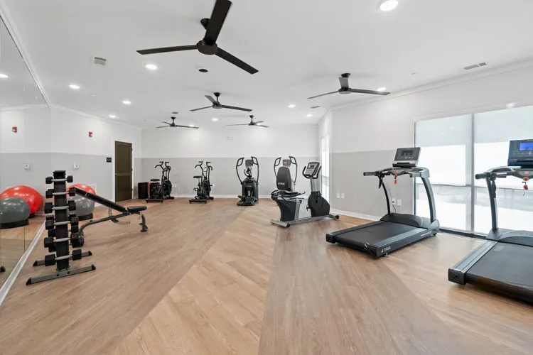 gym with treadmills 