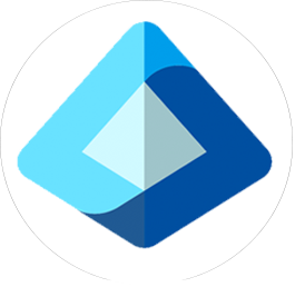 Blue and light blue diamond-shaped geometric logo with an inner white diamond.