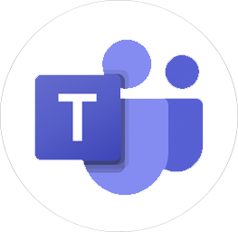 Microsoft Teams logo with a stylized 'T' and abstract shapes in shades of purple and blue.