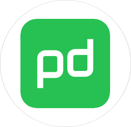 Slack logoWhite lowercase letters 'pd' on a green rounded square background representing the PagerDuty logo.