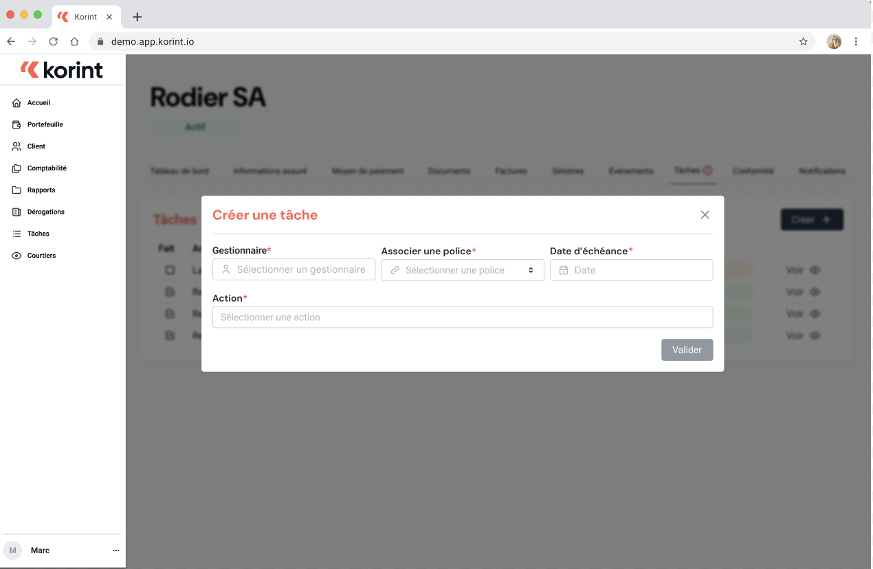 Korint CRM: task tracking, follow-ups, sales pipeline, automated workflows
