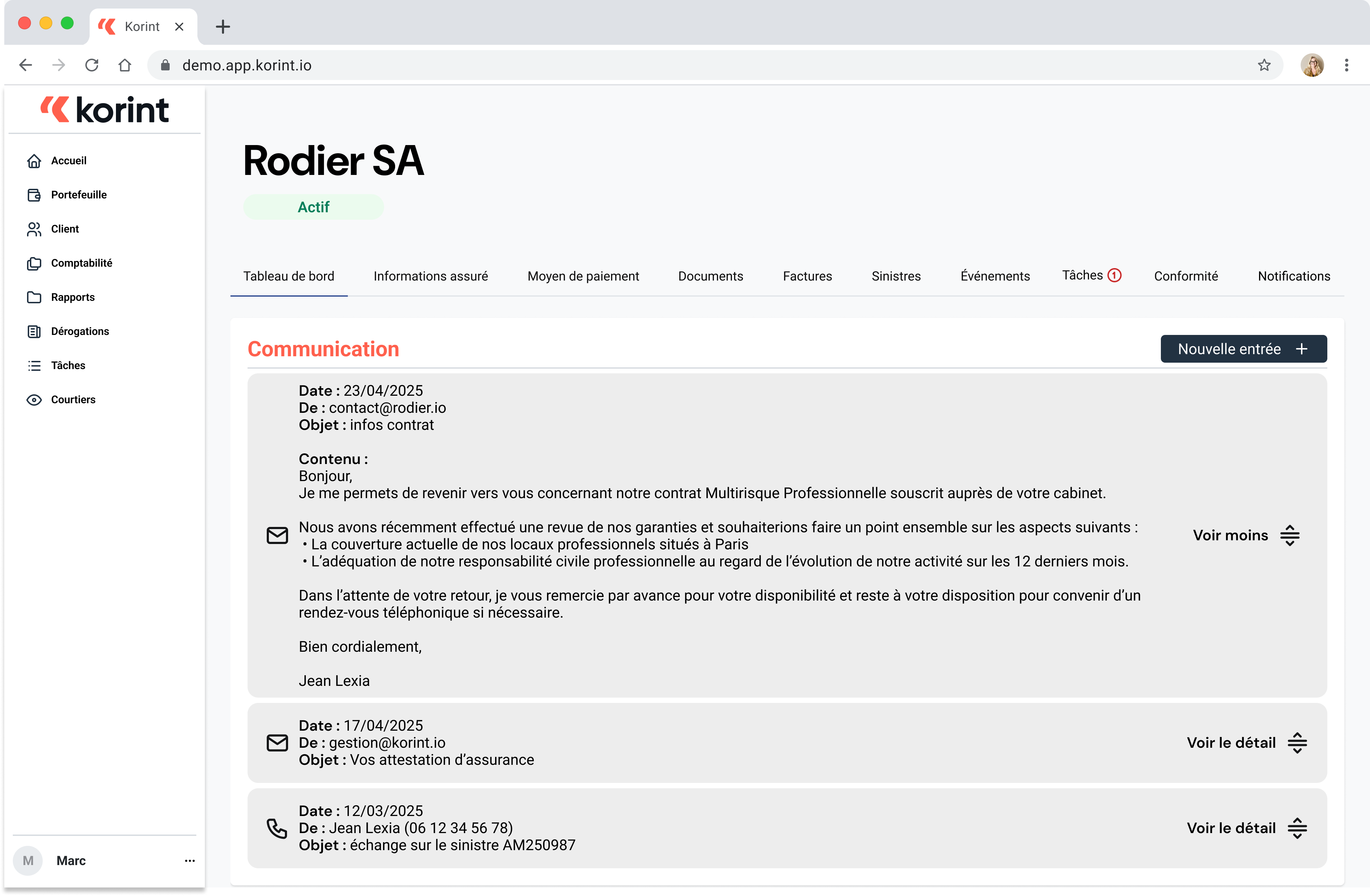 Korint flexibility: CRM integration, telephony connectors, delegated products, full tool sync