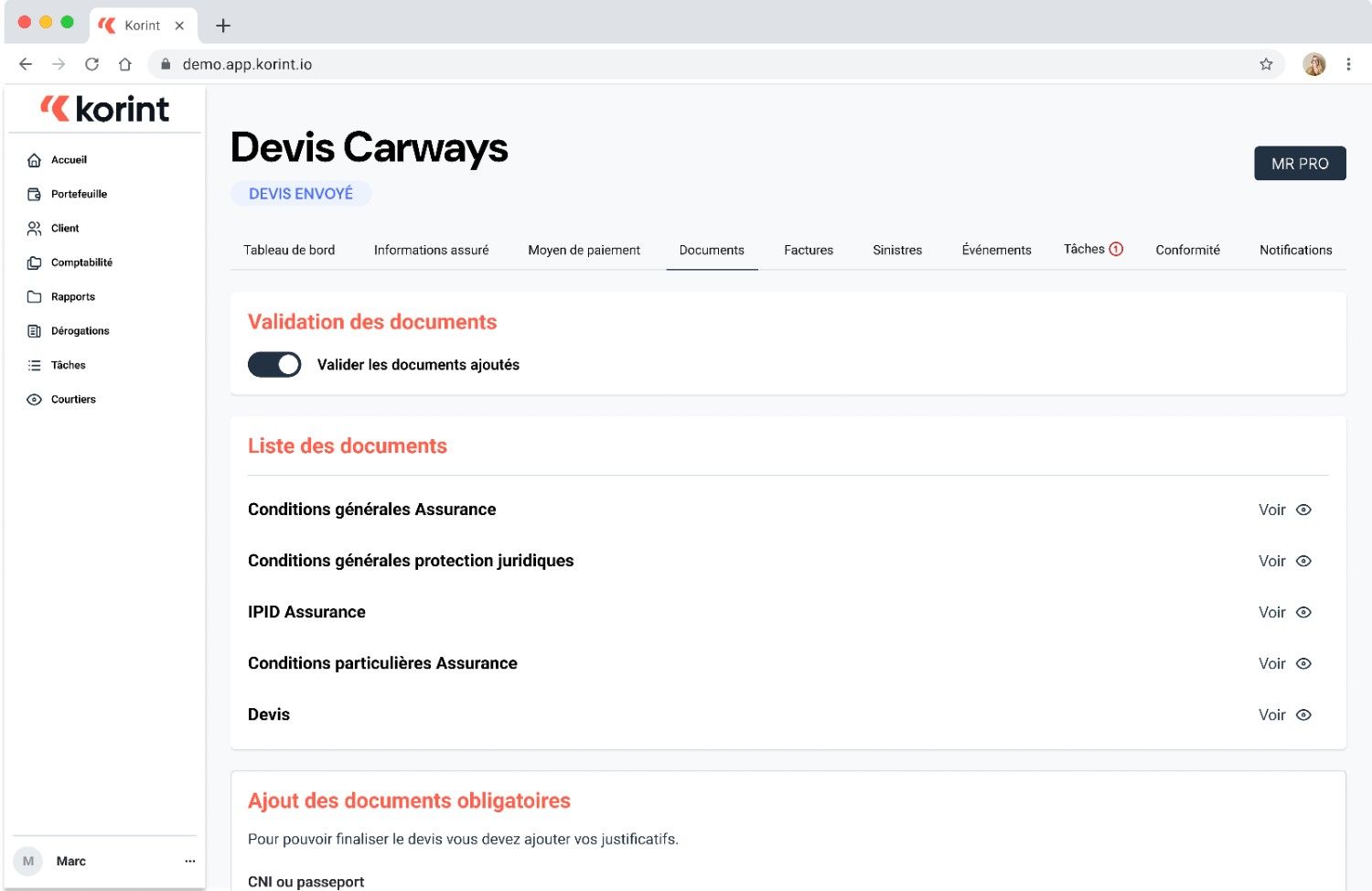 Korint DMS: templates, real-time doc generation, e-signatures, secure storage
