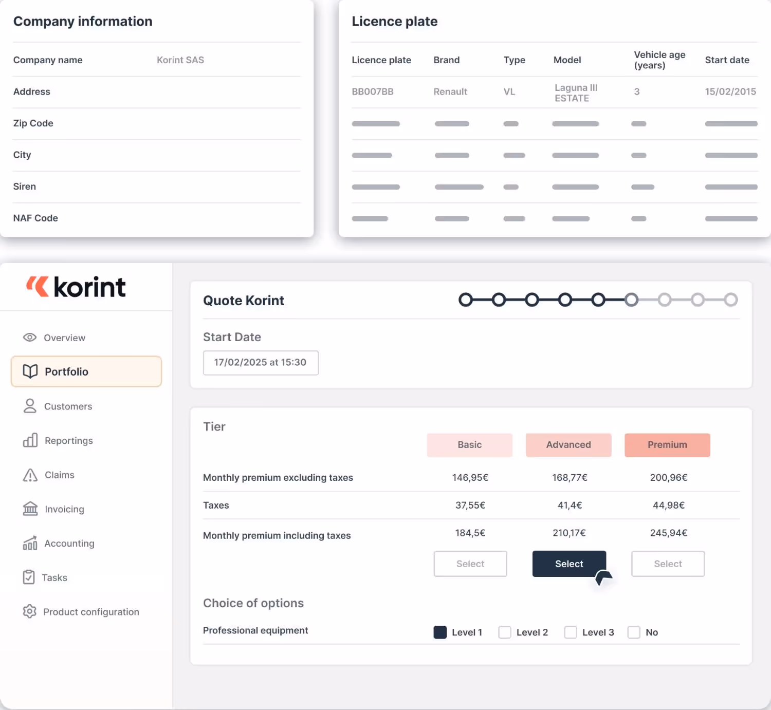 Quote engine and policy management 