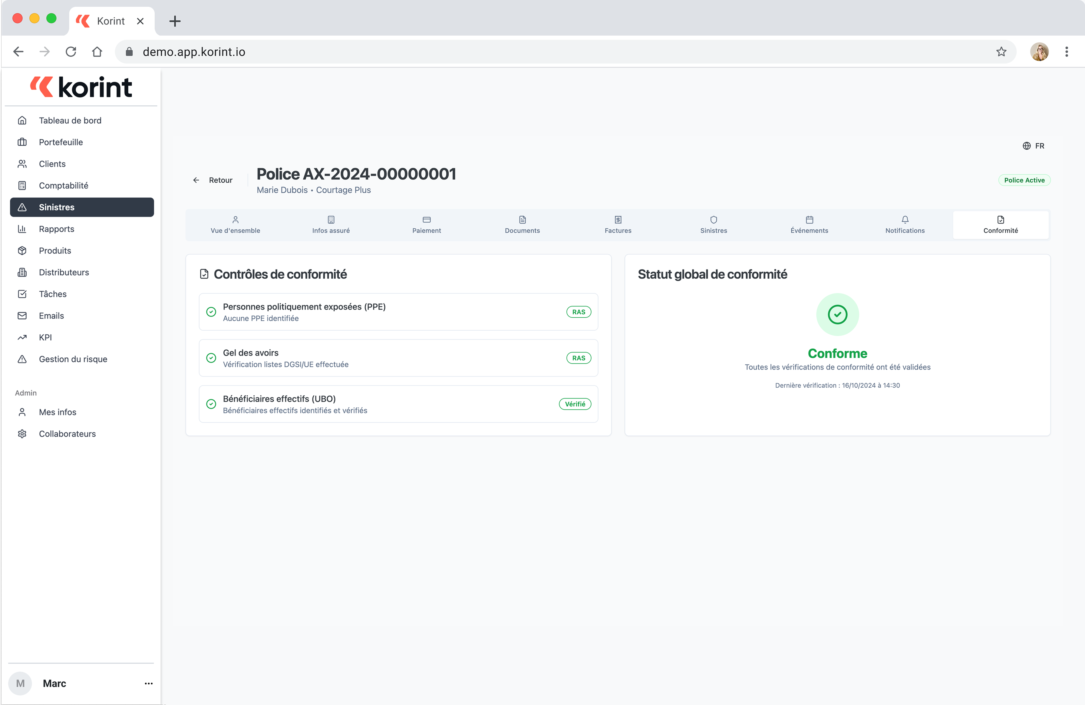 Claims_interface_dashboard
