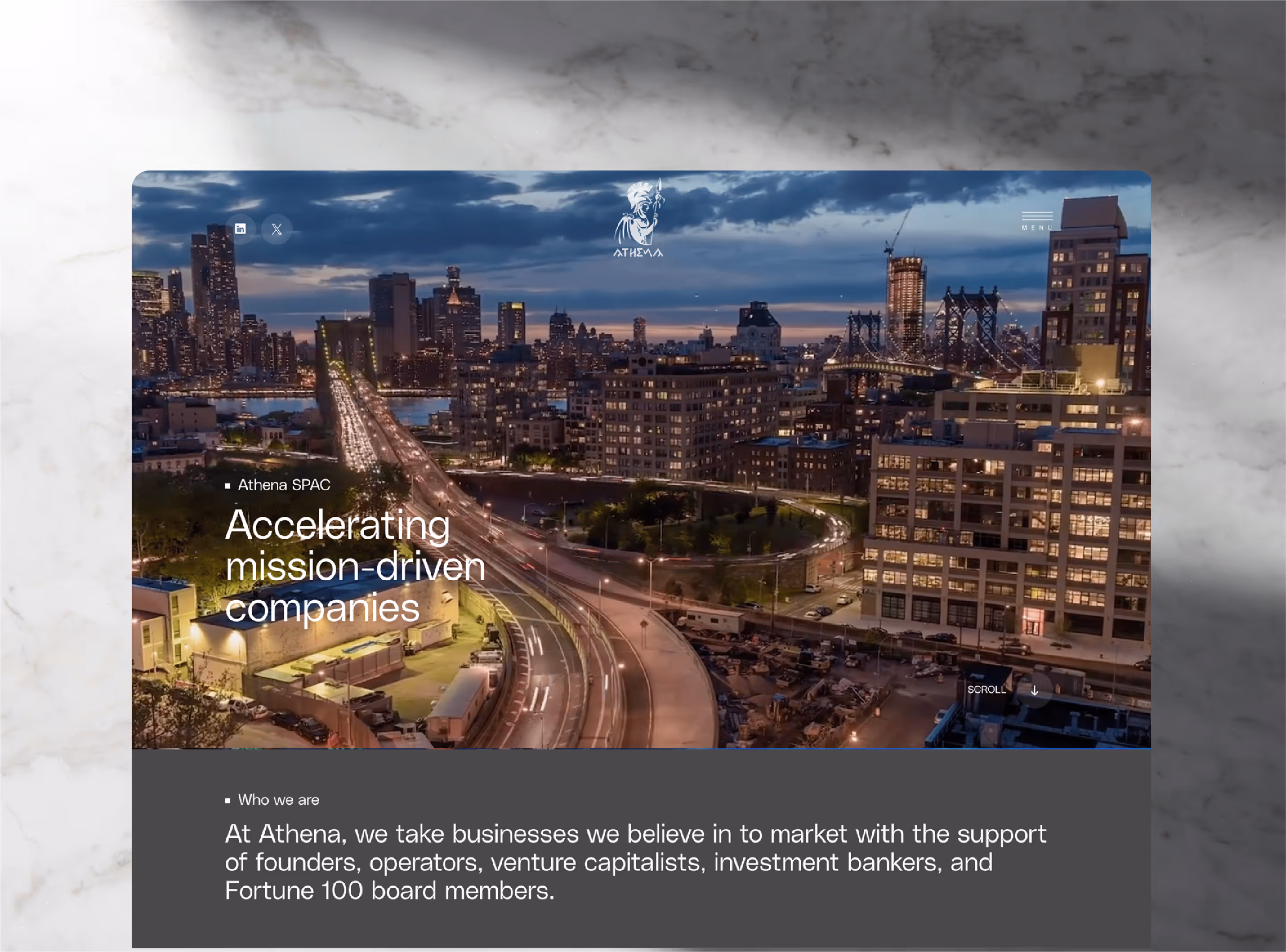 Investment firm Webflow redesign – Athena Capital