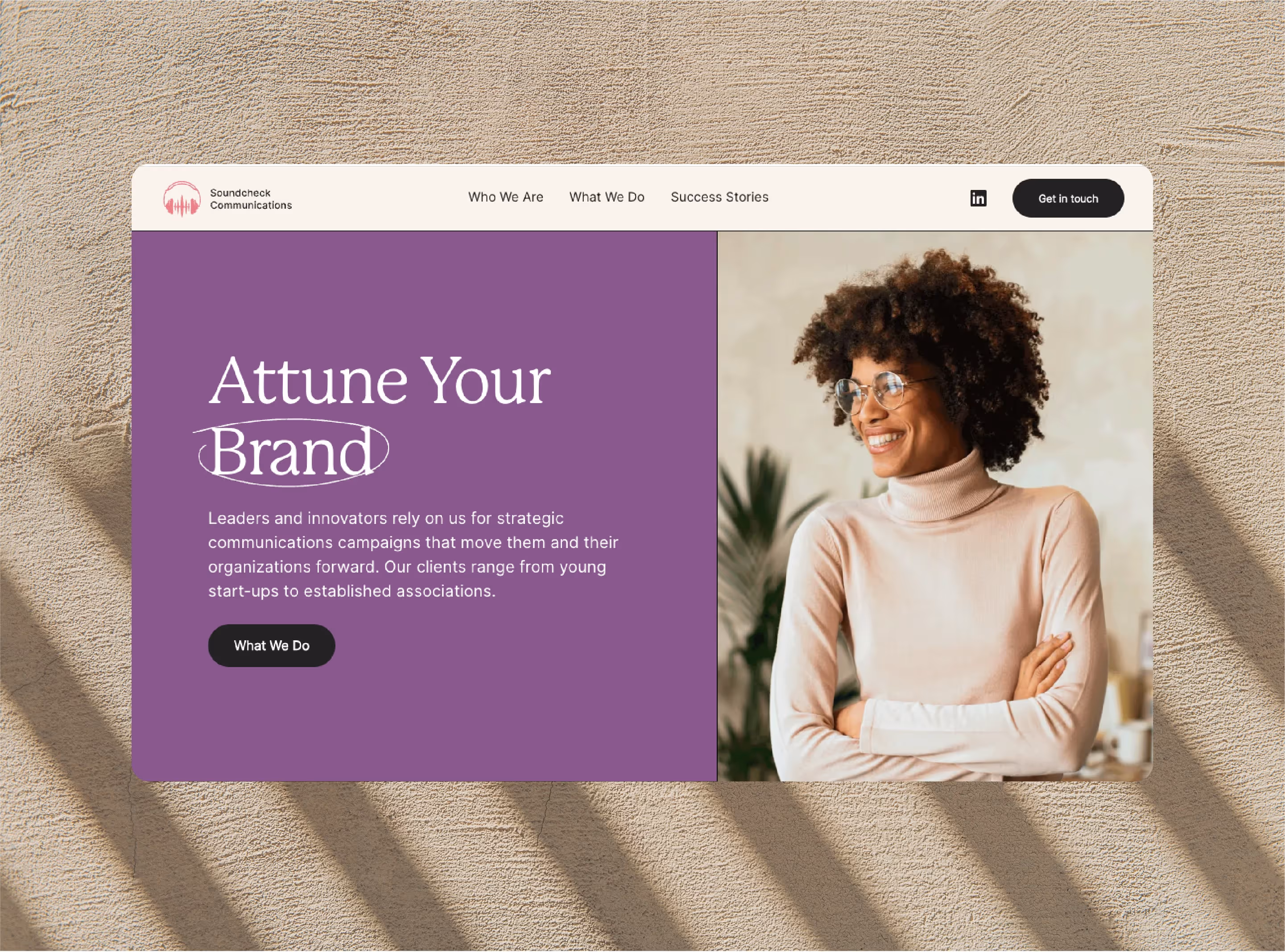 Strategic communications agency Webflow site – Soundcheck Communications
