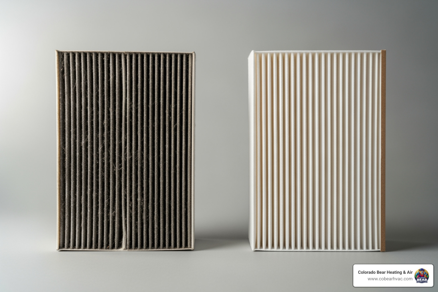 dirty clogged air filter next to a clean one - uneven cooling fix castle rock dirty clogged air filter next to a clean one - uneven cooling fix castle rock