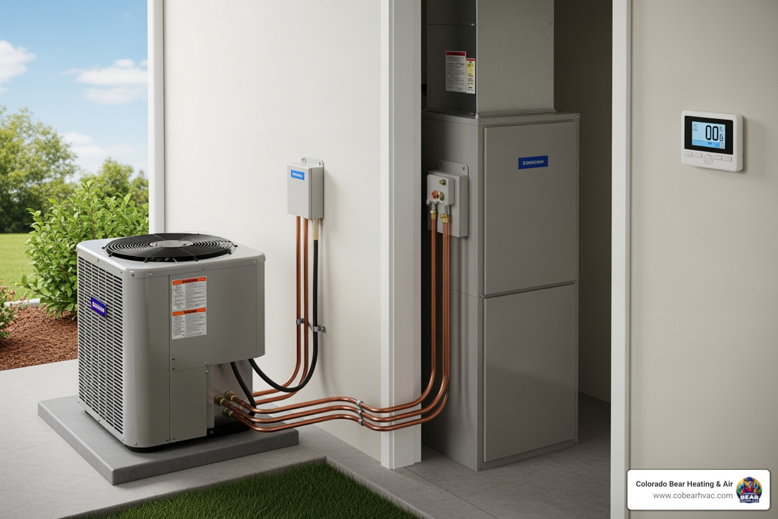 components of a split HVAC system - heating ventilation and air conditioning services