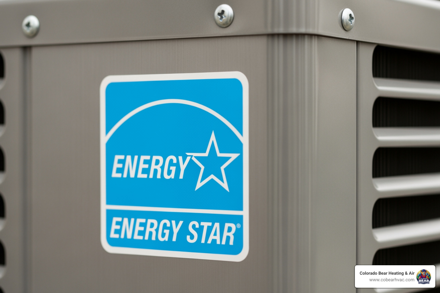 ENERGY STAR logo on an HVAC unit - heating ventilation and air conditioning services