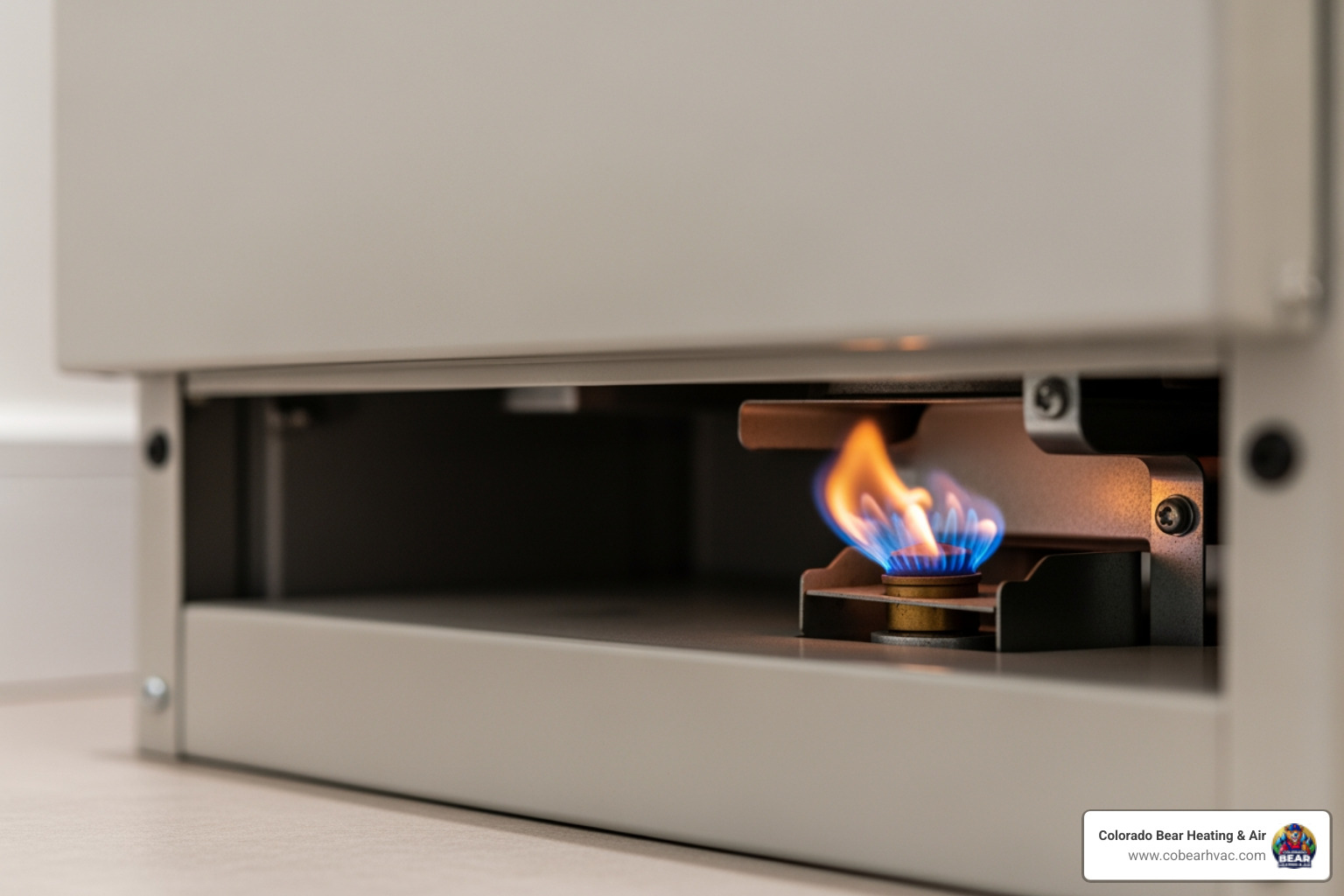 Infographic explaining the top 5 warning signs that your furnace needs immediate attention. Text describes each point: 1) Strange noises like banging, clanging, or rattling, 2) Uneven heating between rooms or cold spots, 3) Sudden increase in energy bills indicating efficiency loss, 4) Furnace cycling on and off too frequently, 5) Pilot light issues or ignition failure - furnace repair castle rock co