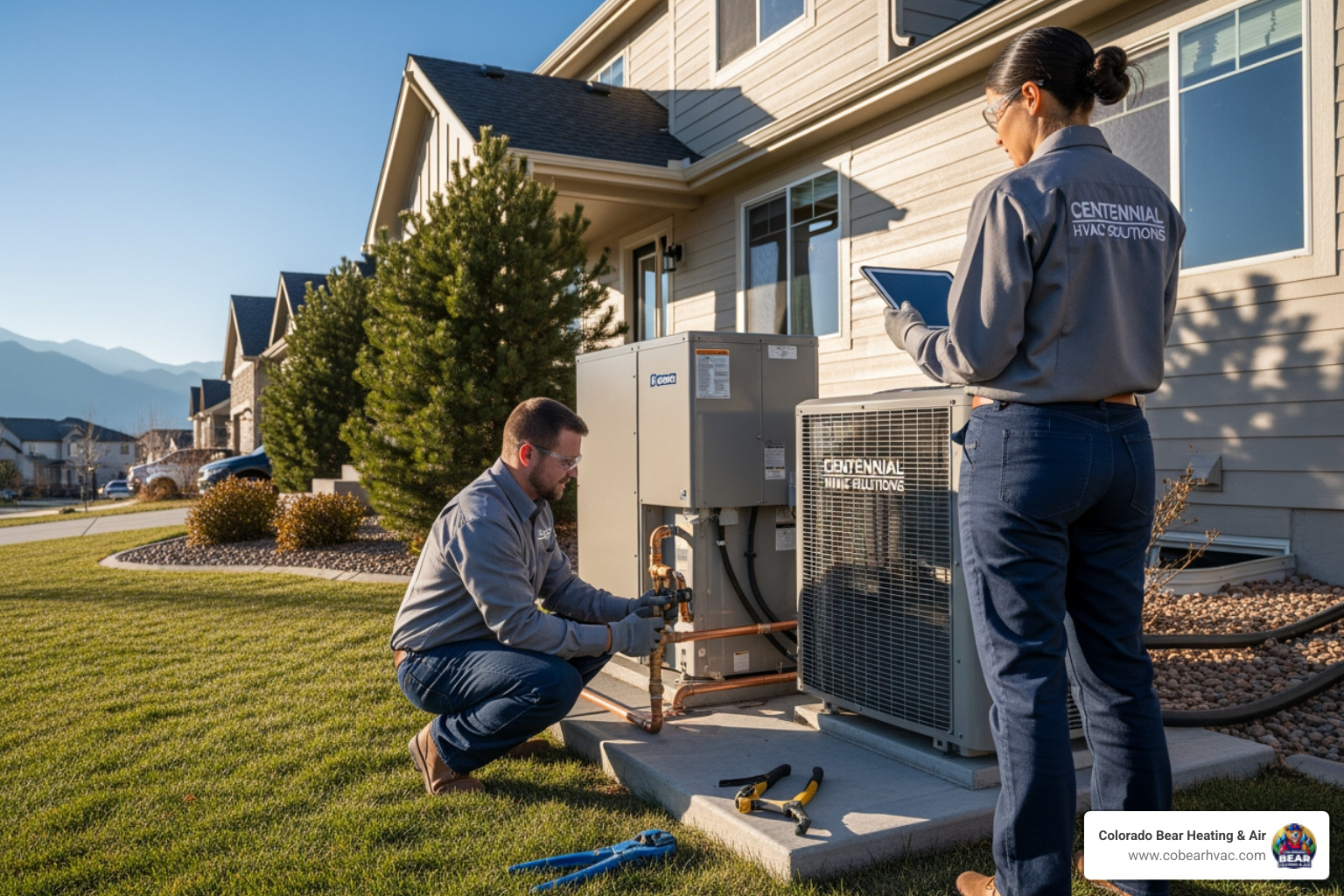 illustration of different types of heat pumps including air-source, geothermal, and ductless mini-split systems - heat pump installation centennial